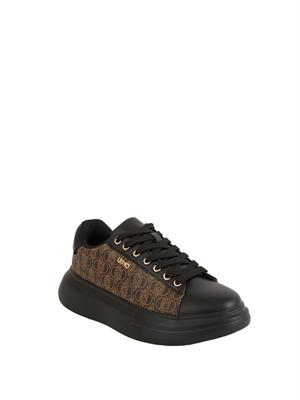 Sneakers Liu Jo donna Babol 01 in eco-pelle nera stampa logo in DONNA