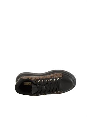 Sneakers Liu Jo donna Babol 01 in eco-pelle nera stampa logo in DONNA