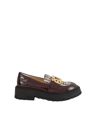 Mocassini Liu Jo donna Rumi 34 in vernice viola con inserto bouclé in DONNA