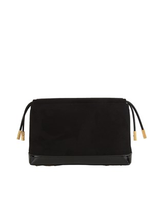 Borsa pouch Elisabetta Franchi in ecopelle scamosciata nera in DONNA