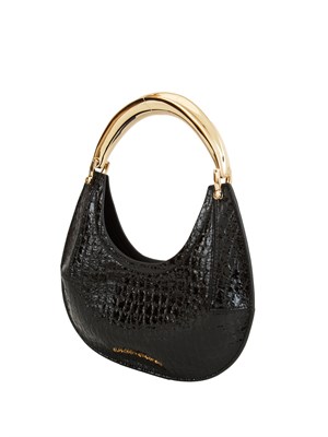 Borsa hobo piccola Elisabetta Franchi in ecopelle nera in DONNA