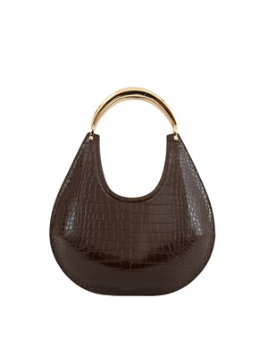 Borsa hobo media Elisabetta Franchi in ecopelle marrone in DONNA