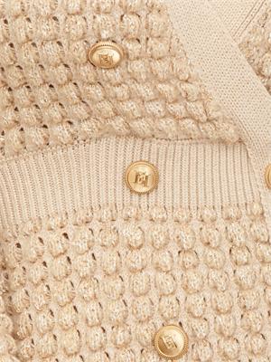 Abito Elisabetta Franchi in maglia bouclÉ beige con paillettes in DONNA