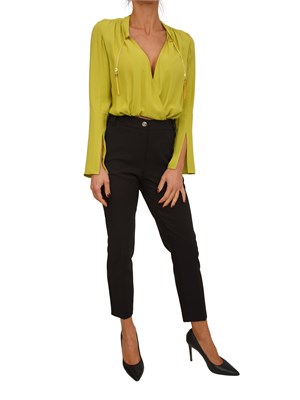 Body Elisabetta Franchi  in georgette verde lime in DONNA