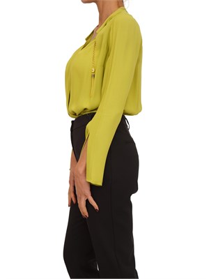 Body Elisabetta Franchi  in georgette verde lime in DONNA