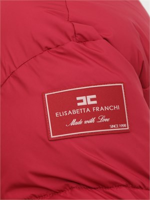 Piumino cropped Elisabetta Franchi in tessuto bordeaux in DONNA