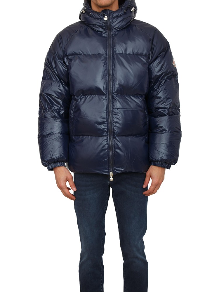 Piumino blu Sten Pyrenex unisex in piuma d'oca, idrorepellente e antivento
