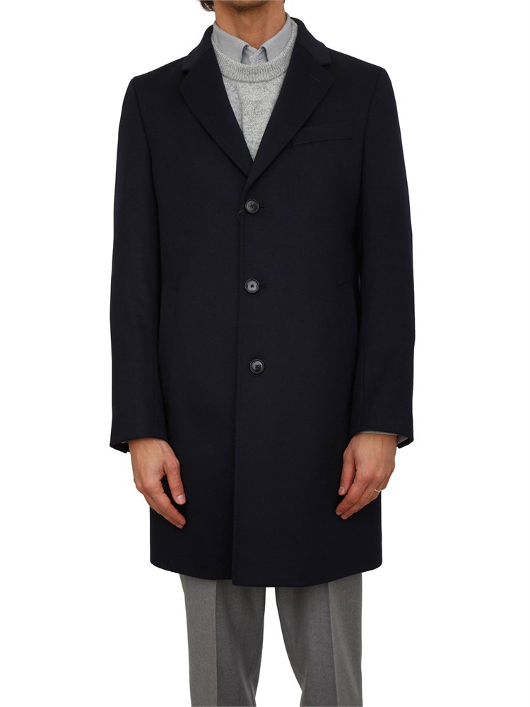 Cappotto Boss uomo in cashmere e lana blu