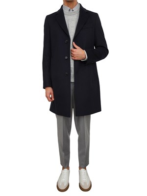 Cappotto Boss uomo in cashmere e lana blu in UOMO