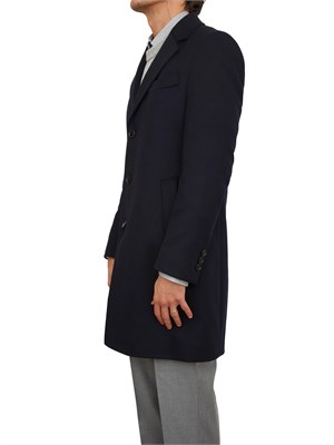 Cappotto Boss uomo in cashmere e lana blu in UOMO