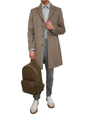 Cappotto Boss uomo in cashmere e lana verde in UOMO