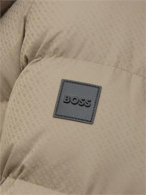 Giubbotto Boss uomo in tessuto verde micro logo in UOMO