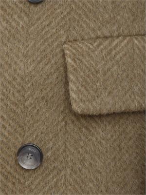 Cappotto doppiopetto Boss uomo in alpaca e lana verde spigato in UOMO