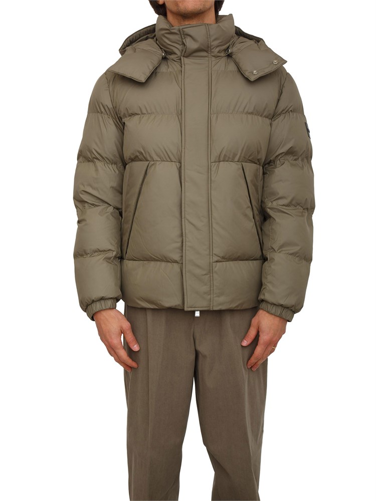 Giubbotto verde Boss uomo in tessuto idrorepellente