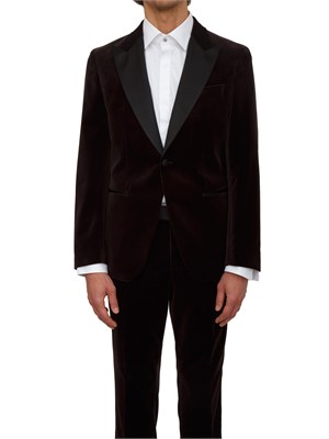 Giacca smoking Boss uomo in velluto marrone in UOMO