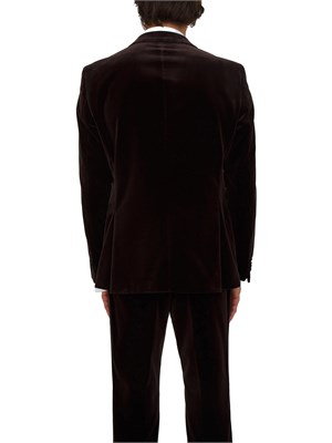 Giacca smoking Boss uomo in velluto marrone in UOMO