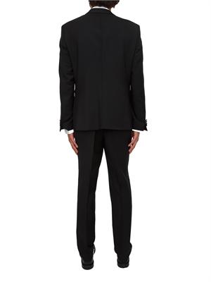 Abito smoking Boss uomo in lana e mohair nero con inserti in seta in UOMO