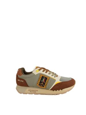 Sneaker uomo Aeronautica Militare in ecopelle verde in UOMO