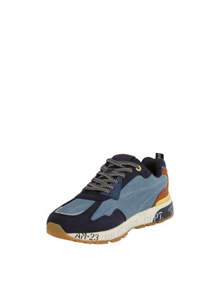 sneaker uomo Aeronautica Militare in ecopelle blu denim in UOMO