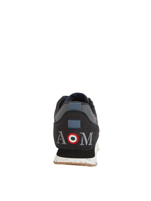 Sneakers uomo Aeronautica Militare in tessuto tecnico blu con inserti suede in UOMO