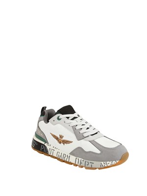 Sneaker uomo Aeronautica Militare in ecopelle bianca in UOMO