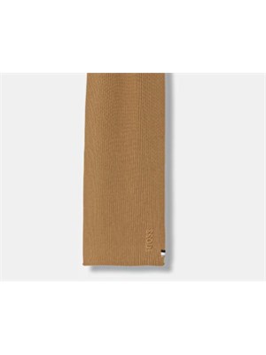 Sciarpa cammello Boss uomo in lana vergine in UOMO