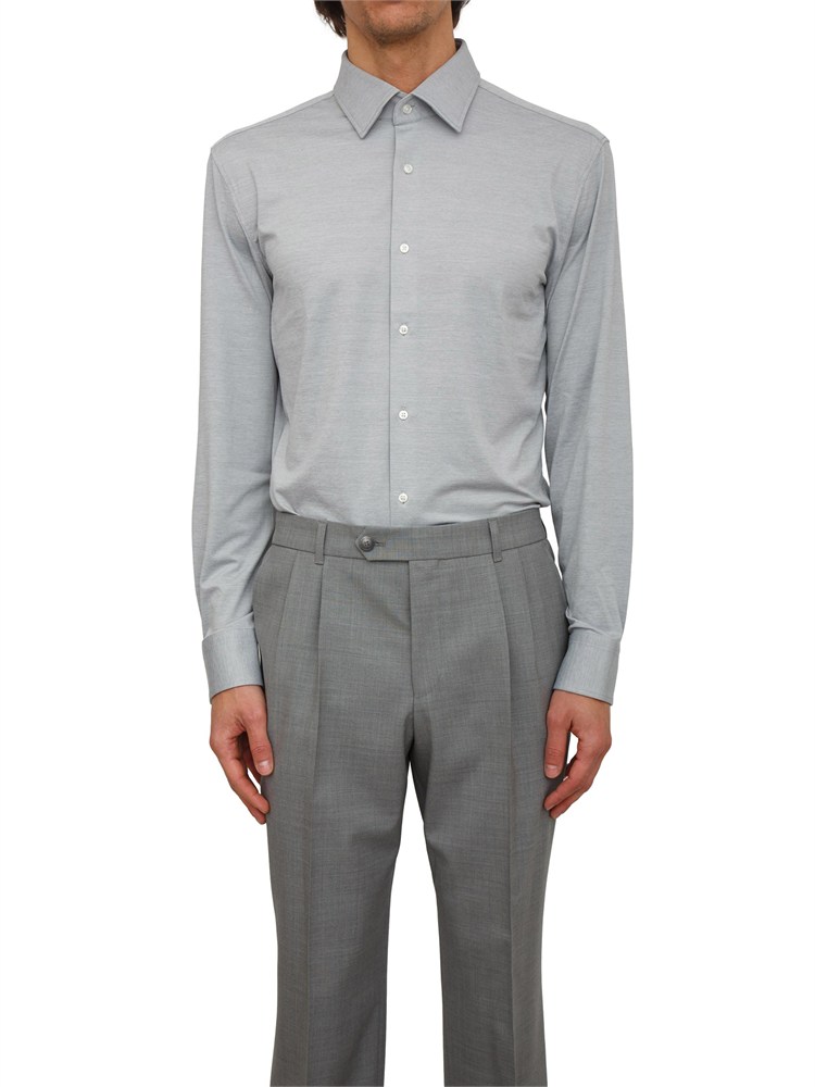 Camicia Boss uomo in maglina grigia