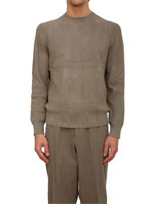 Maglia Boss uomo in misto viscosa effetto velluto verde in UOMO