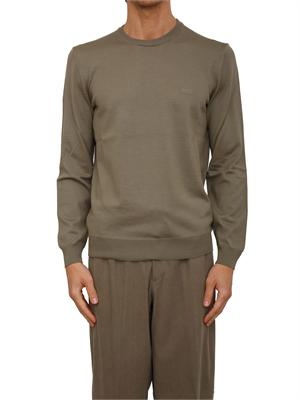Maglia Boss uomo in lana vergine verde in UOMO