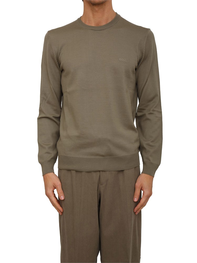 Maglia Boss uomo in lana vergine verde