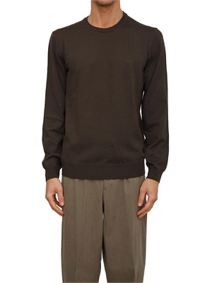 Maglia Boss uomo in lana vergine marrone in UOMO