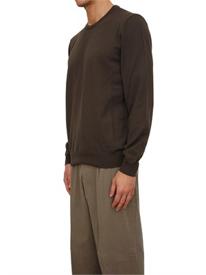 Maglia Boss uomo in lana vergine marrone in UOMO