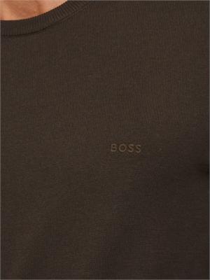 Maglia Boss uomo in lana vergine marrone in UOMO