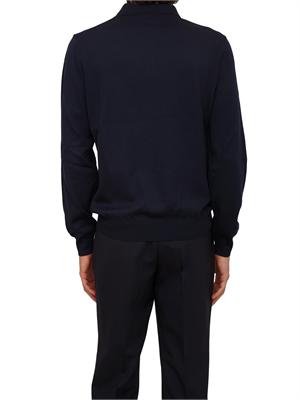 Polo maglia Boss uomo in lana vergine blu in UOMO