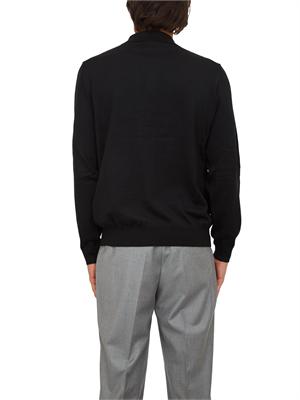 Polo maglia Boss uomo in lana vergine nera in UOMO