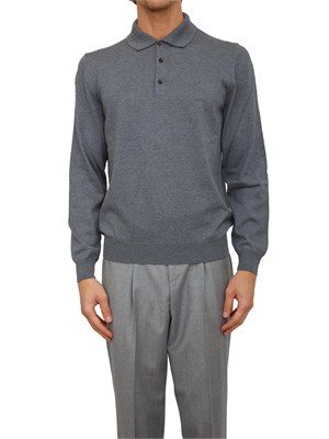 Polo maglia Boss uomo in lana vergine grigia in UOMO