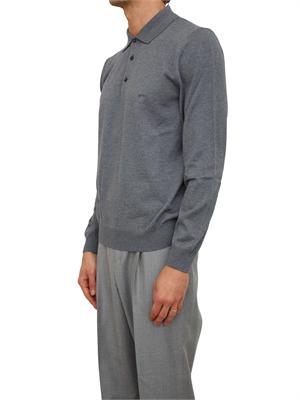 Polo maglia Boss uomo in lana vergine grigia in UOMO