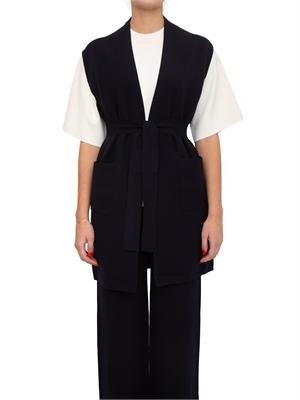 Gilet donna Abete Max Mara in viscosa punto tessuto blu in DONNA