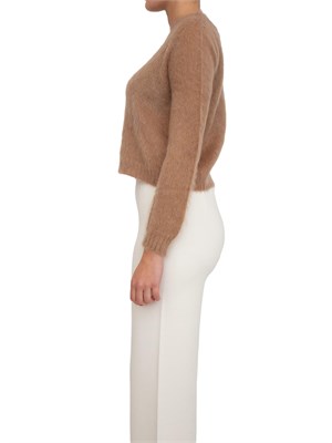 Maglia girocollo Aceto Max Mara in filato cardato di misto mohair cammello in DONNA