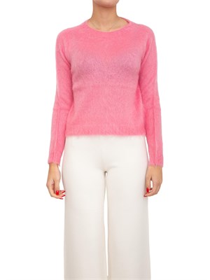 Maglia girocollo Aceto Max Mara in filato cardato di misto mohair rosa in DONNA
