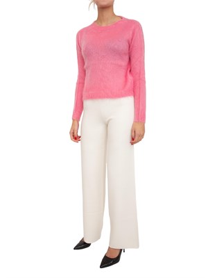 Maglia girocollo Aceto Max Mara in filato cardato di misto mohair rosa in DONNA