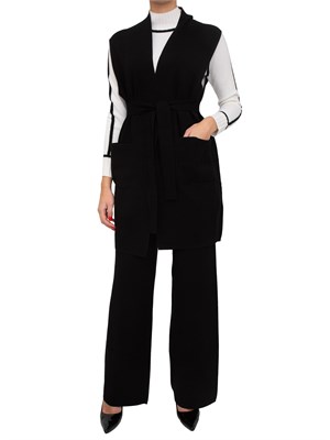 Pantaloni Marzia Max Mara in filato di viscosa punto tessuto nero in DONNA