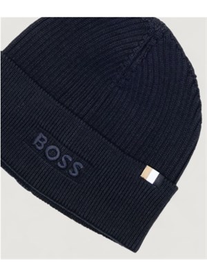 Berretto Boss uomo in misto lana blu in UOMO