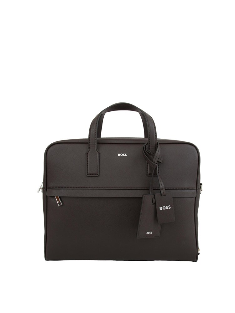Cartella Zair Boss uomo in ecopelle marrone
