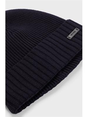 Berretto Boss uomo in lana vergine blu in UOMO