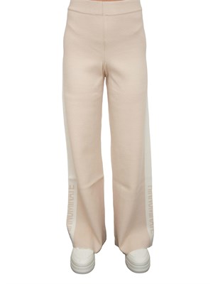 Pantaloni palazzo Hinnominate in misto viscosa beige e bianco in DONNA