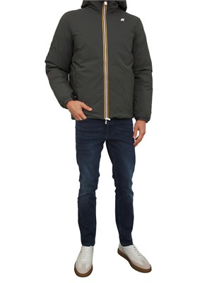 Giubbino uomo Jack K-Way double face verde e nero in UOMO