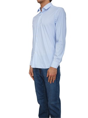 Camicia Corneliani in tessuto azzurro con microfantasia in UOMO
