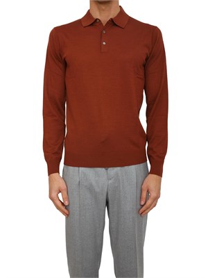 Polo uomo CC Corneliani in lana rosso mattone in UOMO