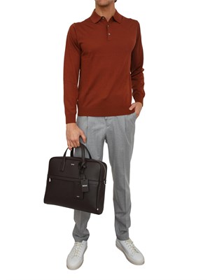 Polo uomo CC Corneliani in lana rosso mattone in UOMO